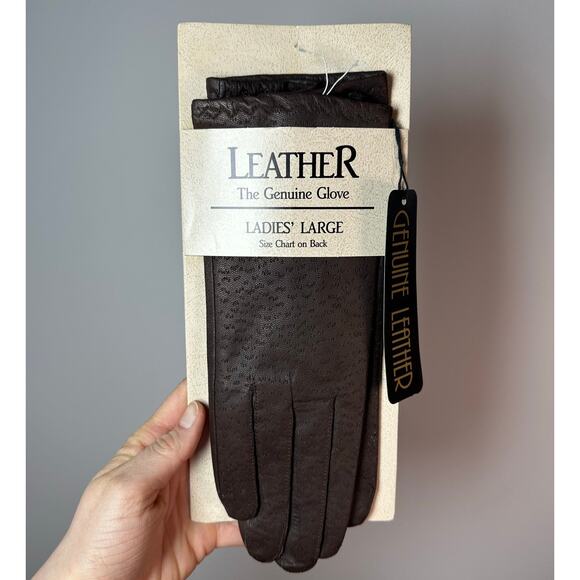 NWT Brown Leather Gloves Size Large - Picture 1 of 4